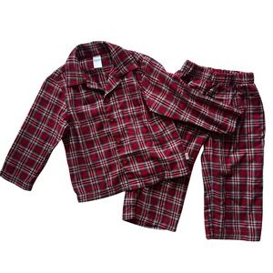 Janie and Jack Holiday Plaid Boys Pajamas - Red and Green